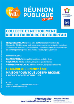 Réunion publique Centre : collecte et nettoiement rue du Faubourg du Courreau