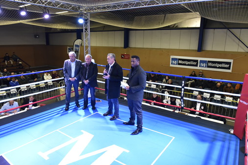 Philippe Saurel a inauguré le ring de boxe de compétition au gymnase Batteux