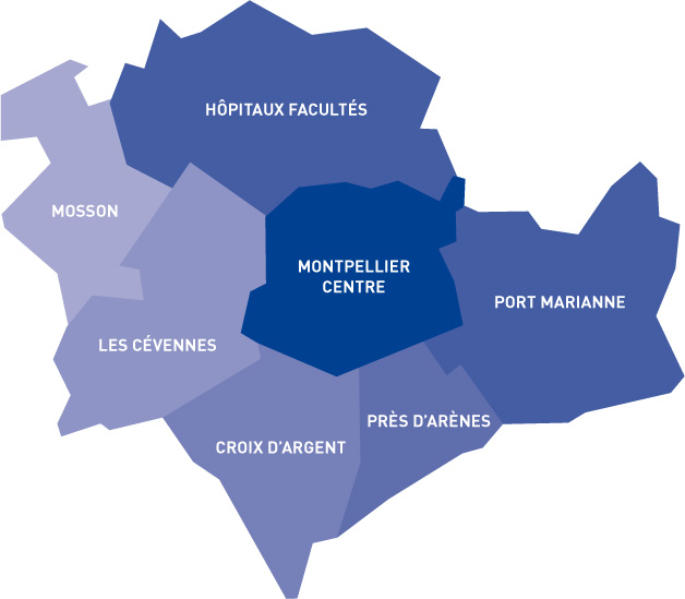 Mapa de onde ficar em Montpellier