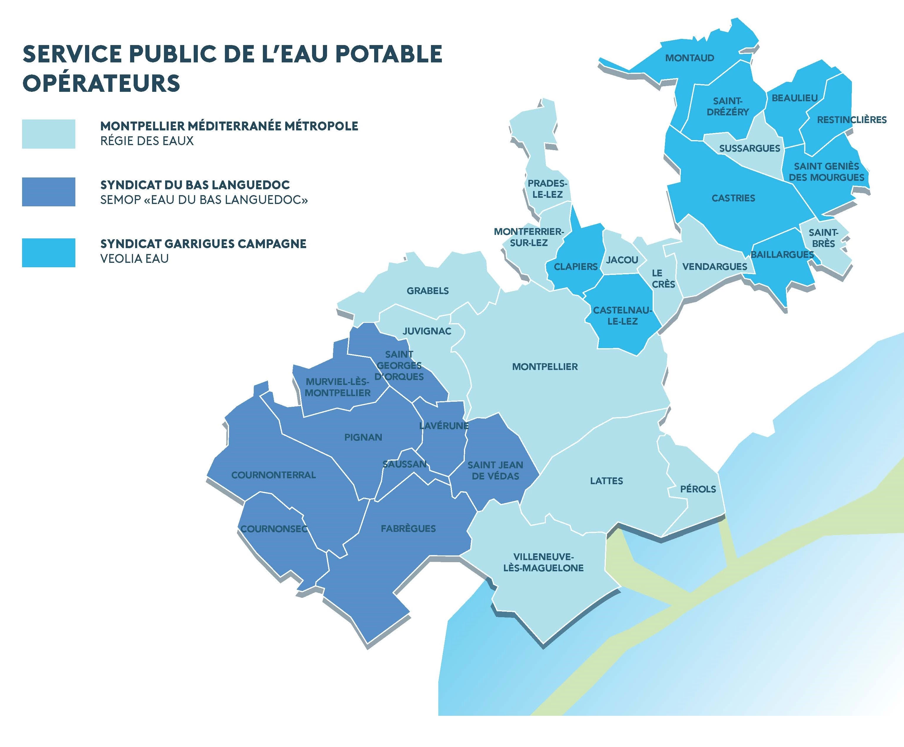 Service public de l'eau potable opérateurs