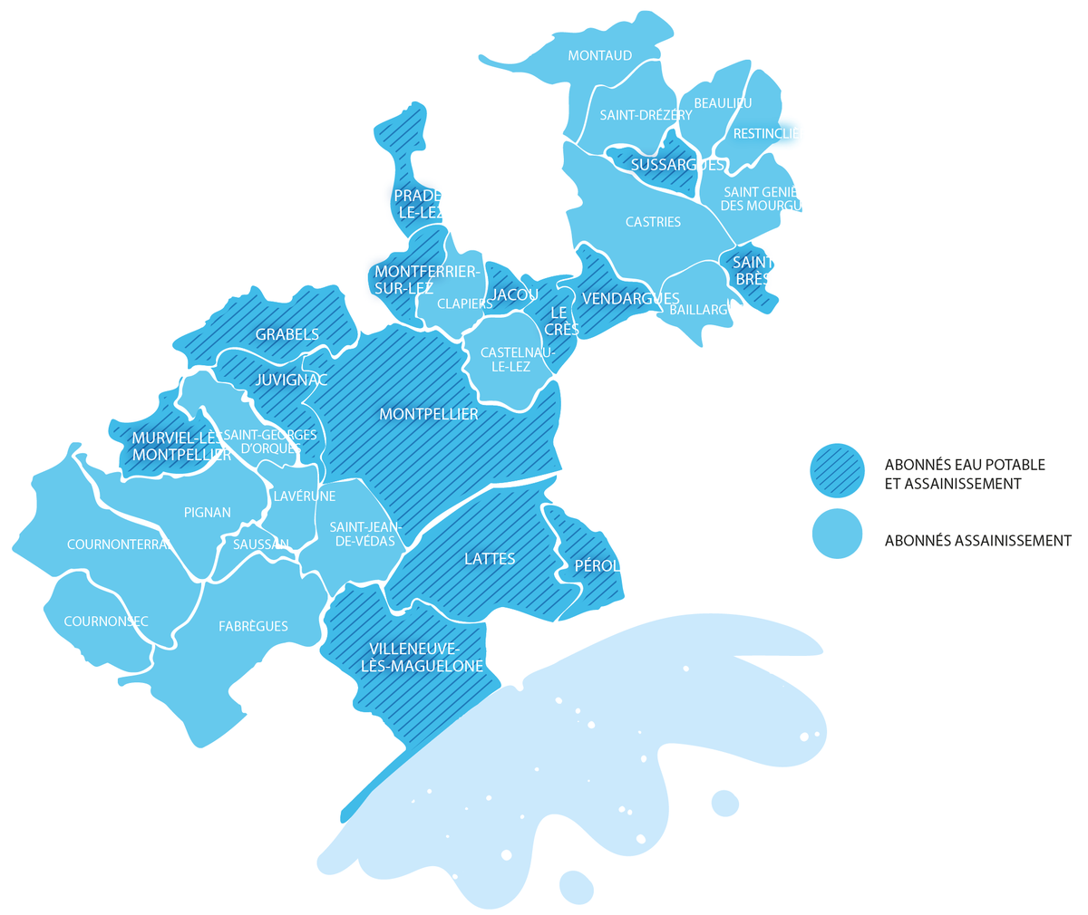 Cartographie abonnés eau potable et assainissement