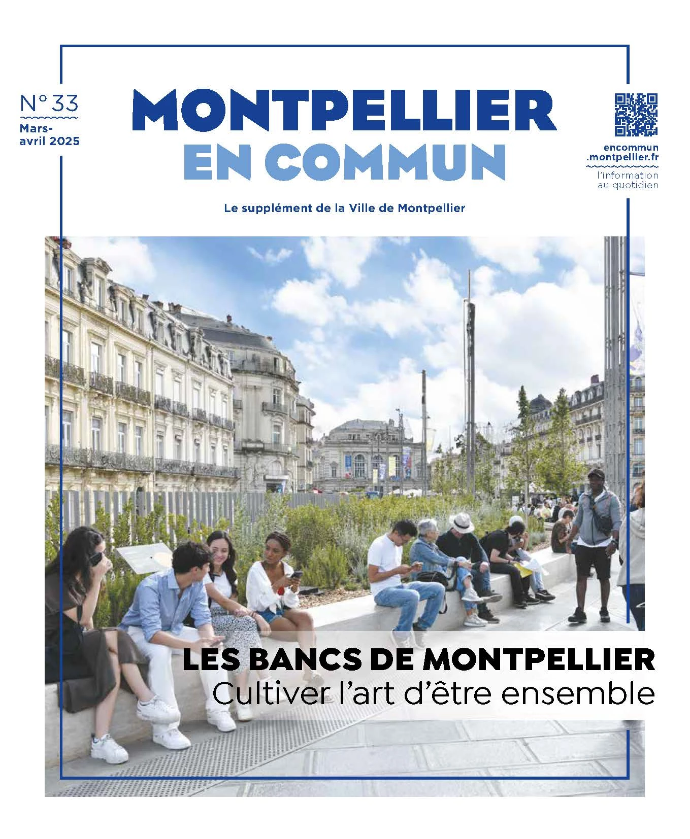 Magazine Montpellier En Commun mars avril 2025 : les bancs de Montpellier, cultiver l'art d'être ensemble