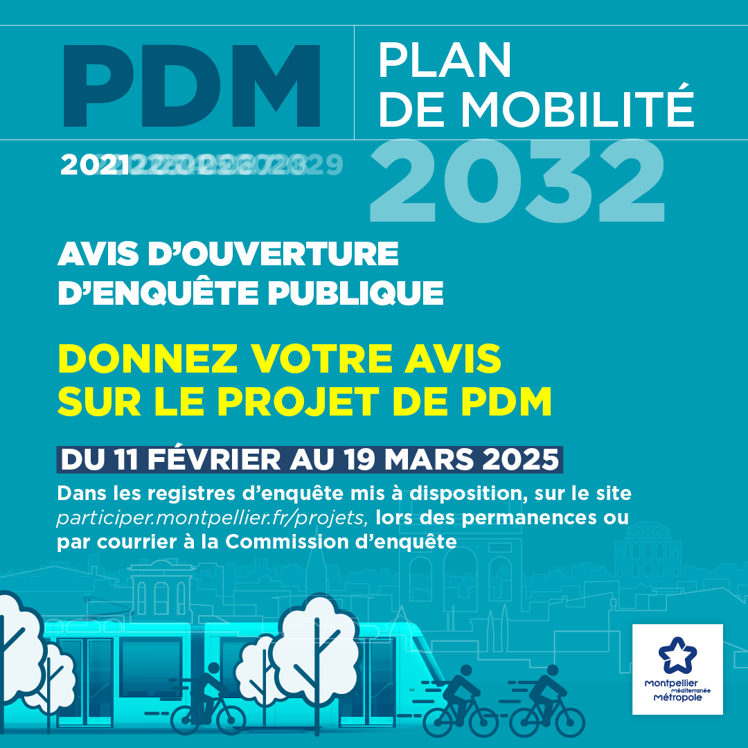 Enquête publique Plan de mobilités 2032 avis d'ouverture d'enquête publique du 11 février au 19 mars 2025