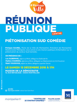 Réunion publique centre : piétonisation Sud Comédie