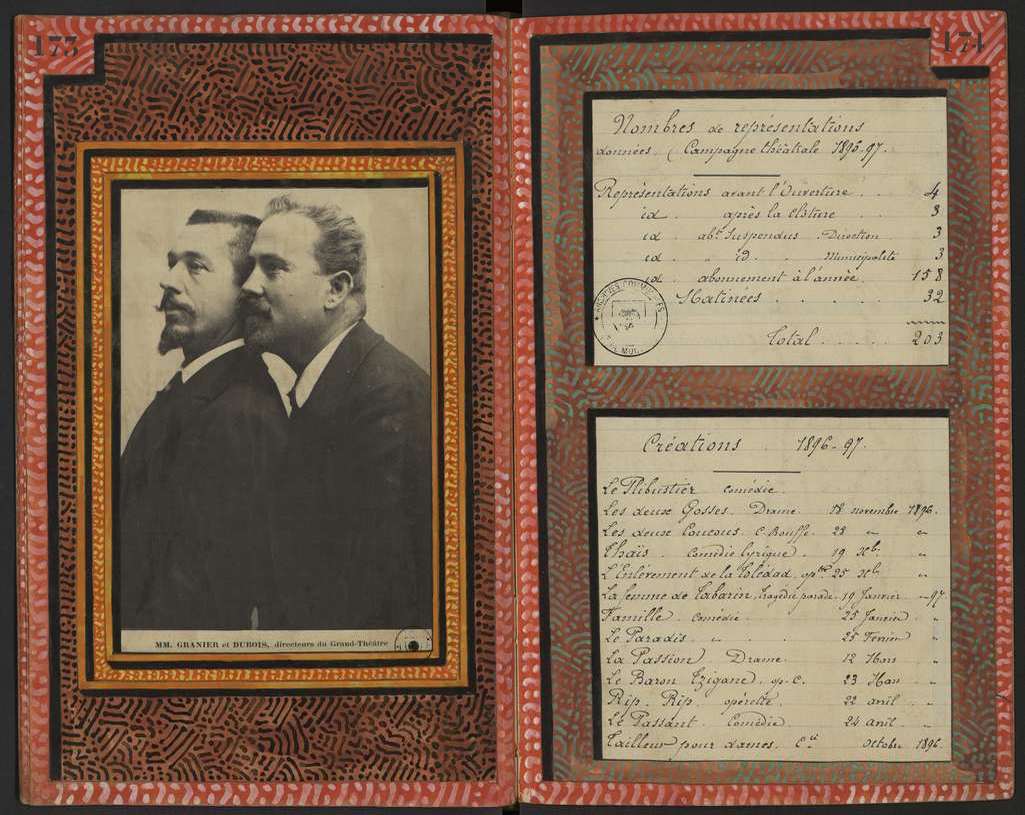 Les Directeurs Granier et Dubois du Grand théâtre, 1895. AMM, collection Gilles 9S7 089