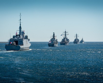 Durant douze jours, la FREMM Languedoc a participé à l'exercice maritime interalliés Cutlass Fury