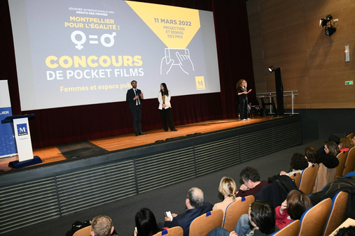 La ville de Montpellier félicite les lauréats de l’édition 2022  du concours de Pocket Film "Montpellier pour l'égalite !" 