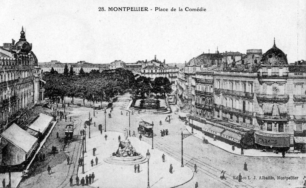 Place de la Comédie, carte postale, autour de 1900, 