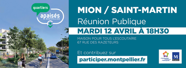  Réunion publique de concertation sur les aménagements du secteur Mion/Saint-Martin, mardi 12 avril à 18h30
