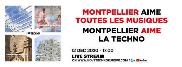 Cette année, la Métropole et le festival I Love Techno proposent 4 live streams inédits, samedi 12 décembre dès 17h