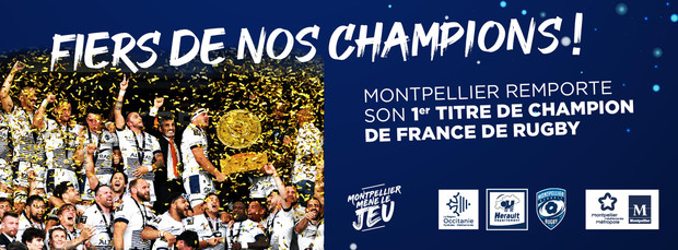 Le Montpellier Hérault Rugby devient champion de France pour la 1ère fois de son histoire
