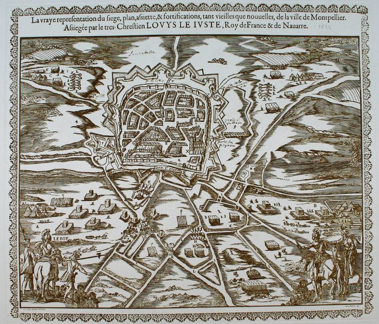 Siège de Montpellier par Louis XIII. AMM, gravure, 3Fi25