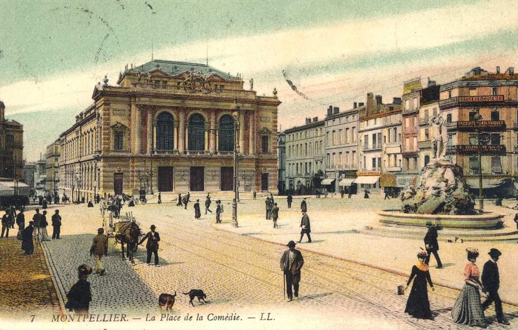 Place de la comédie, vers 1900, carte postale, AMM, 6Fi590