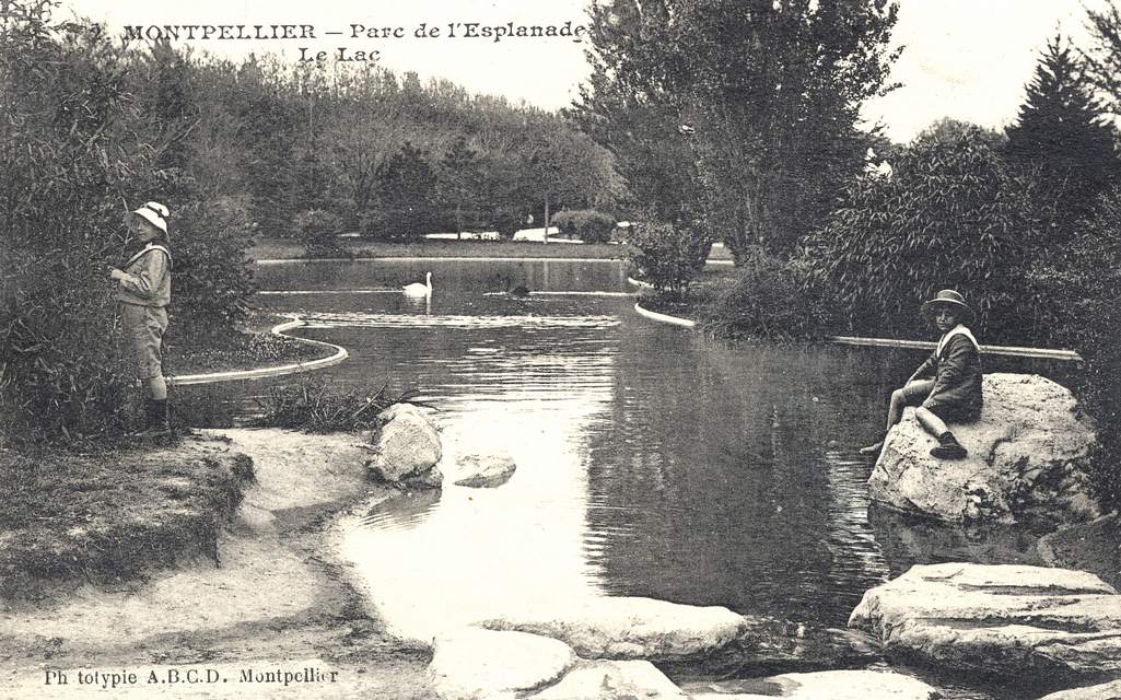 Parc de l'Esplanade, le lac, vers 1900. AMM, carte postale, 6Fi511