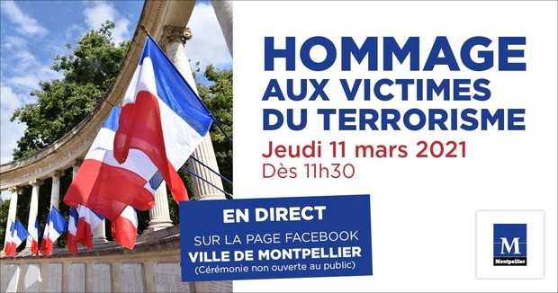 Facebook Live : La Ville de Montpellier rend hommage aux victimes du terrorisme, jeudi 11 mars, dès 11h30