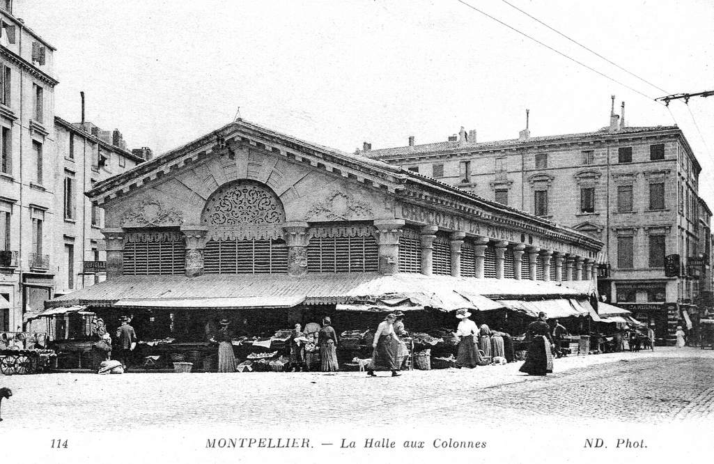 Halles aux colonnes, vers 1900, 6Fi 25 