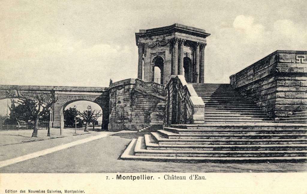 Montpellier. Château d'eau. Archives municipales de Montpellier, carte postale autour de 1900, 6Fi149