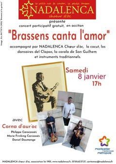 Concert participatif : Brassens canta l’amor, samedi 8 janvier 2022