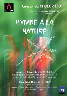 Concert "Hymne à la nature" par le Chœur d’Ô 