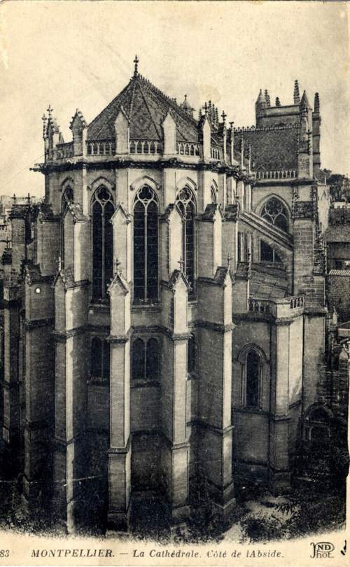 Cathédrale Saint-Pierre, carte postale, autour de 1900. Archives de la ville de Montpellier