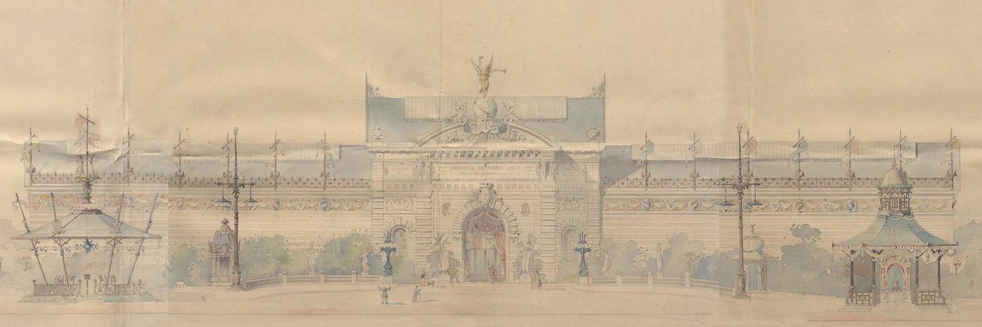 Plan de l'Exposition de 1896, de l'architecte A. Tournaire,présenté par G. Chenut, 28 décembre 1895. AMM, série F