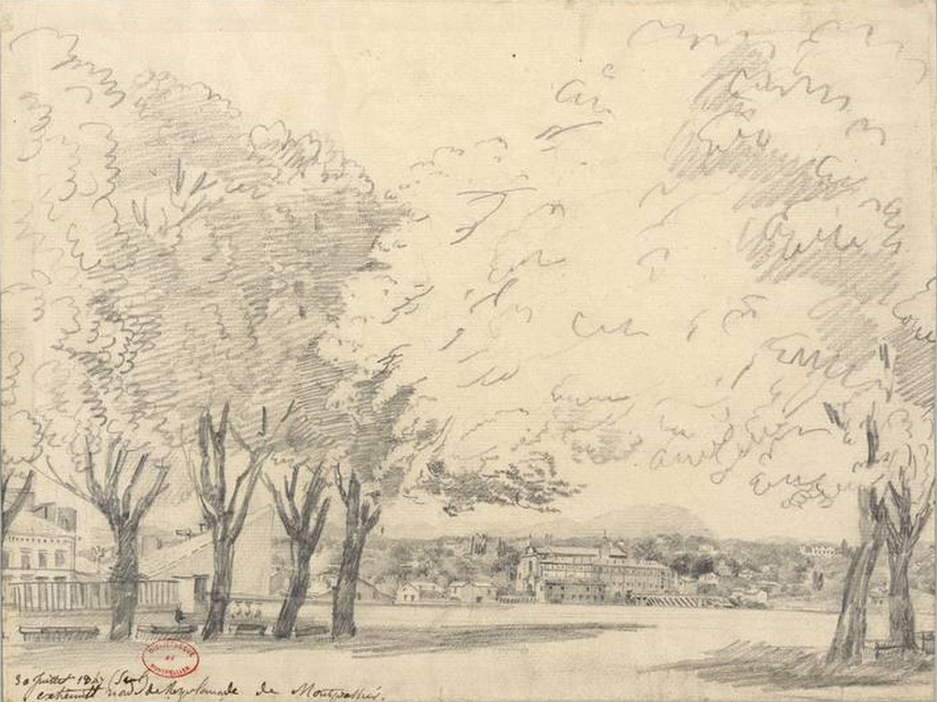Extrémité Nord de l'Esplanade, 1847,  J.M. Amelin. MMM, mine de plomb, 1652RES_Vol 3_103