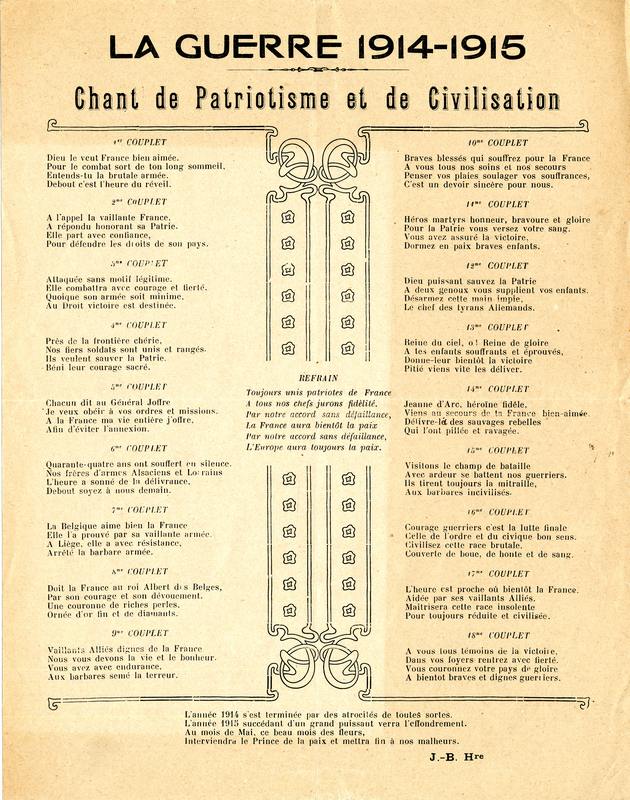 Partition musicale 1914-1918. AMM, 12Fi111