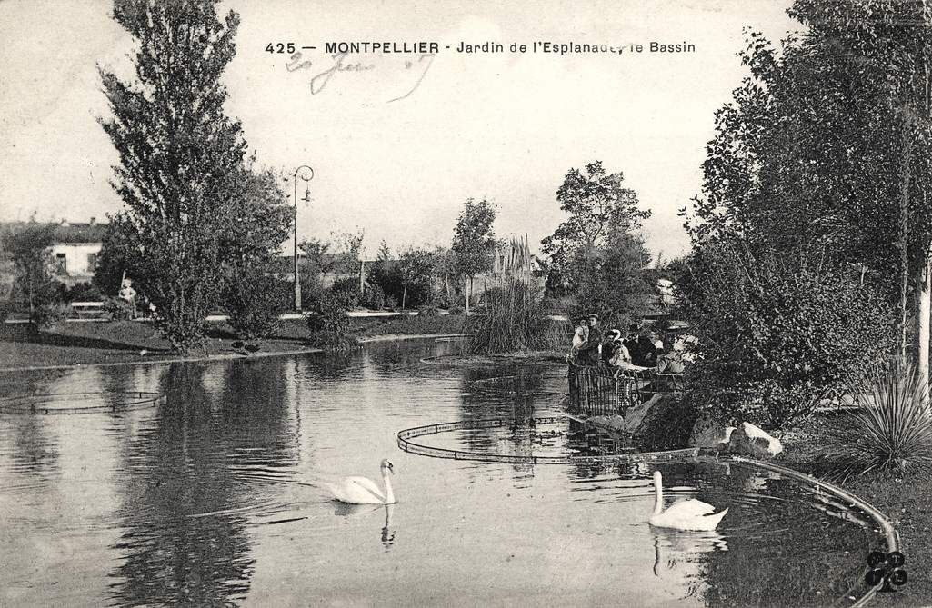 Jardin de l'Esplanade, bassin, vers 1900. AMM, carte postale, 6Fi514 