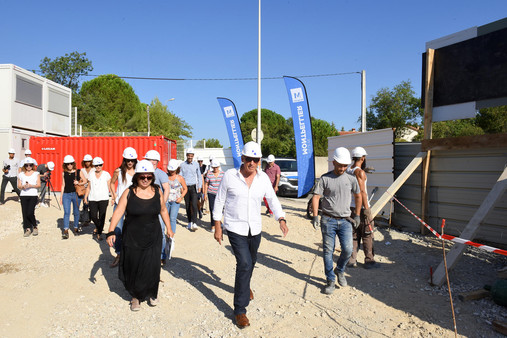 Visite du chantier du futur groupe scolaire Benoîte Groult et des travaux réalisés dans les écoles Delteil / Michelet et Garibaldi  