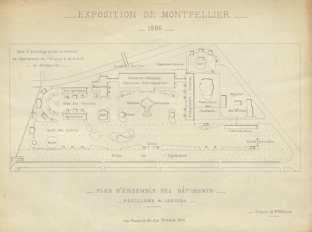 Plan d'ensemble des bâtiments de l'Exposition de 1896. AMM, série M