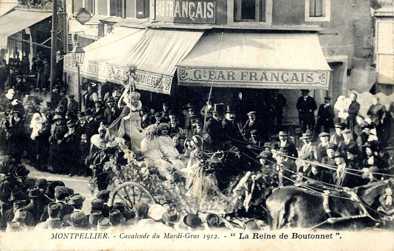 Carnaval la reine de Boutonnet, vers 1900, 6Fi 680 