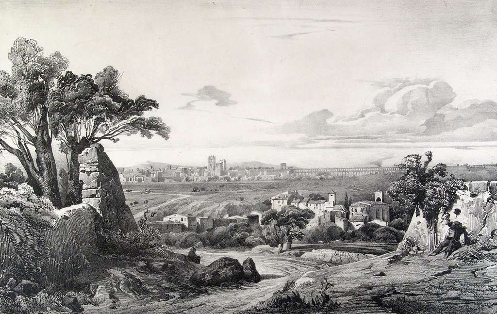 Vue générale de Montpellier, XIXè siècle. MVM, estampe, D.2011.0.83