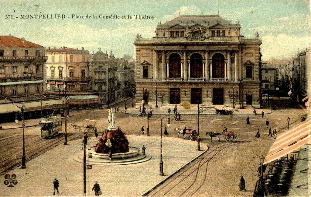 Place de la comédie, vers 1900, carte postale, AMM, 6Fi582