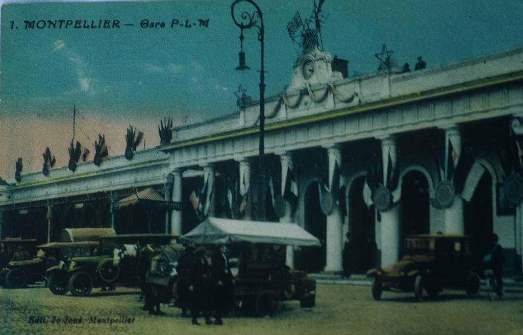 Gare Saint-Roch, carte postale autour de 1900. Archives de la ville de Montpellier