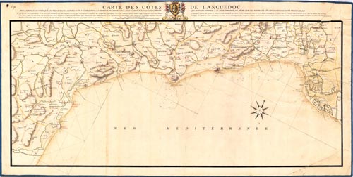 Carte des côtes du Languedoc, vers 1744