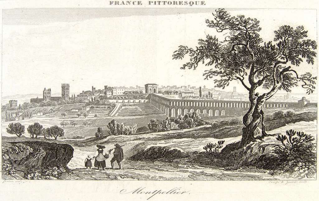 Vue générale de Montpellier, XIXè siècle. MVM, estampe, D.2011.0.68