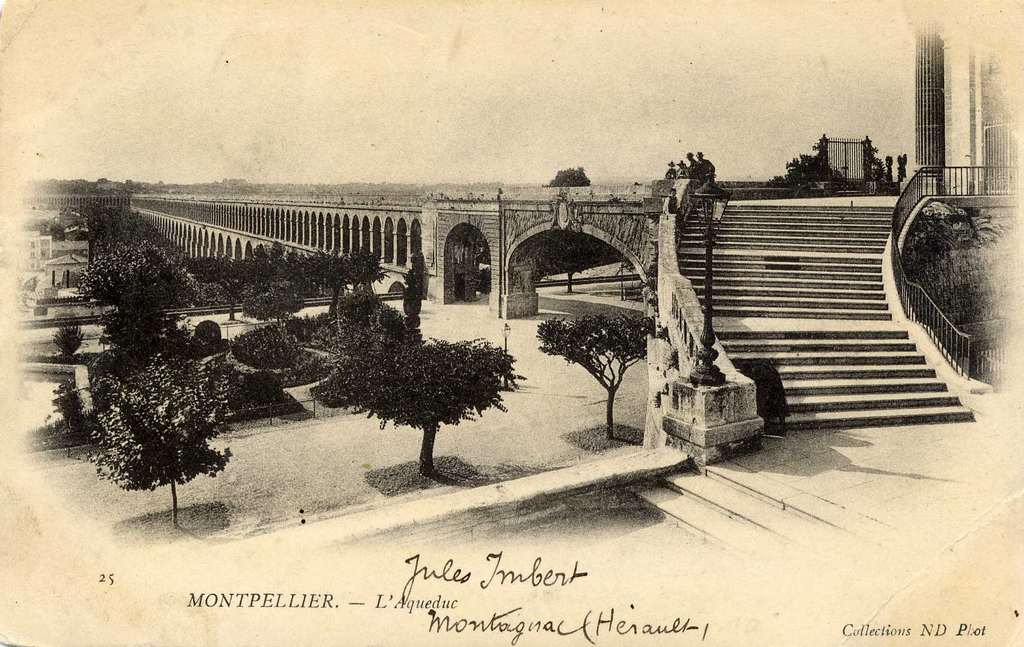 Montpellier. L'Aqueduc. Archives municipales de Montpellier, carte postale vers 1900, 6Fi875