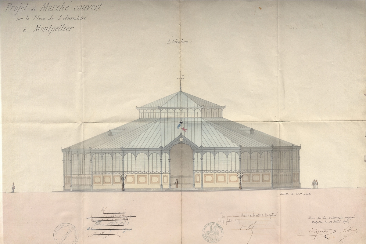 Projet marché couvert sur la Place de l'Observatoire, 22 juillet 1876