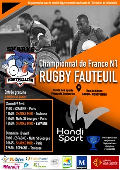 Championnats de France N1 de rugby fauteuil à Montpellier