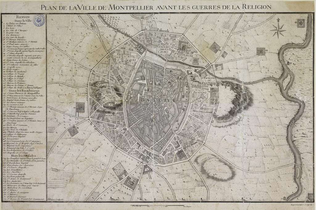 1357 Construction de la Palissade autour des faubourgs de Montpellier. AMM, 2Fi364