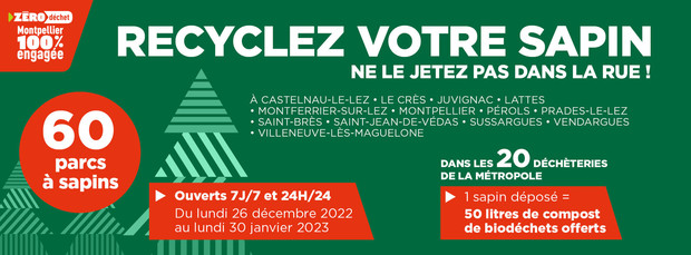 Recyclage sapins de noël : 60 points de collecte sur 13 communes du territoire du 26 décembre au 30 janvier 2023