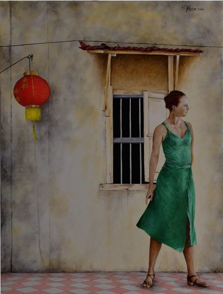 The green dress - Chinese lamp, 2021 © Frédéric Plumerand