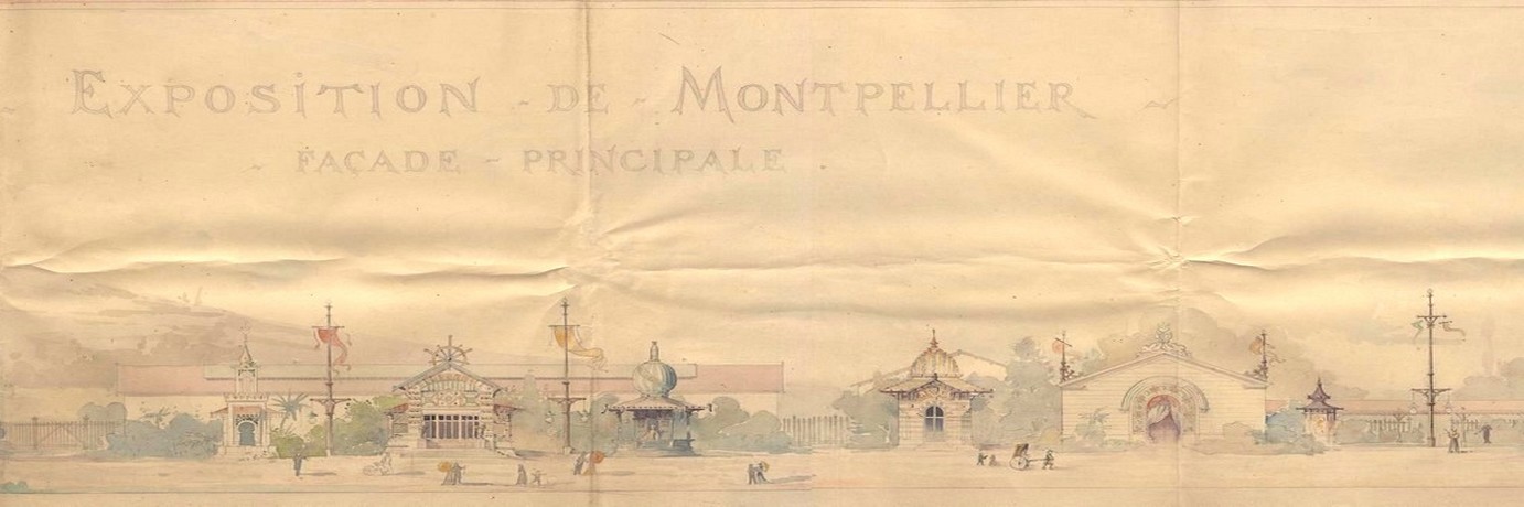 Plan de l'Exposition de 1896, de l'architecte A. Tournaire,présenté par G. Chenut, 28 décembre 1895. AMM, série F, détail