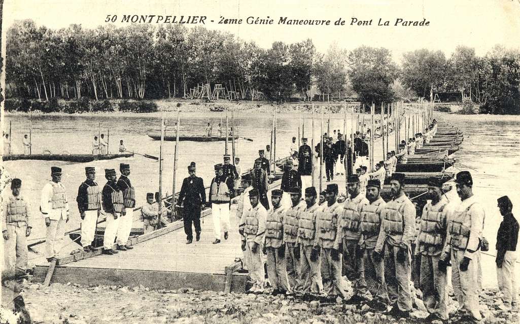 Manoeuvre du 2e Génie, vers 1900, 6Fi341 