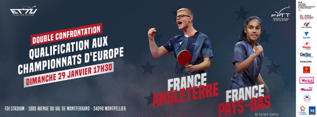 Montpellier accueille la qualification aux Championnats d’Europe de Tennis de Table le 29 janvier 2023 au FDI Stadium