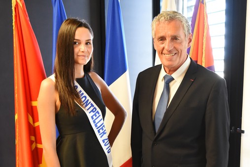 Philippe SAUREL a reçu Amandine Jost, nouvelle miss Montpellier 2018