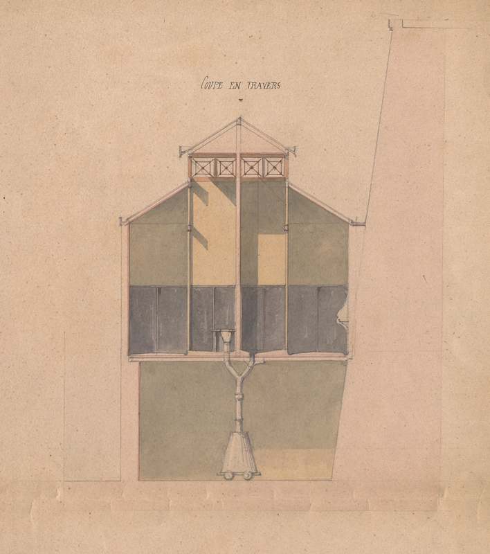 Projet latrines contre le mur de soutènement, 1870. AMM, série O
