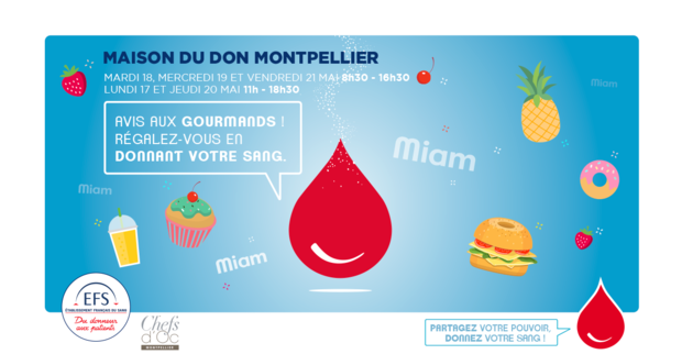 Semaine spéciale gastronome pour les donneurs de sang & de plasma à l’EFS Montpellier