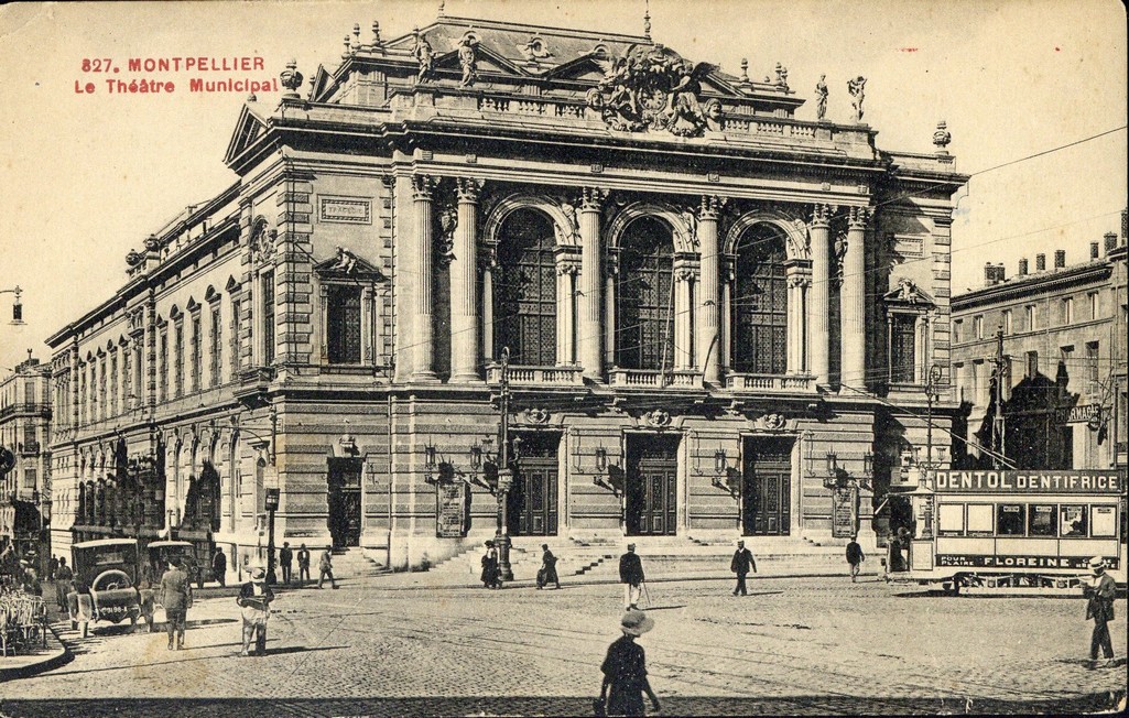 Théâtre municipal vers 1900, carte postale, AMM, 6Fi1625