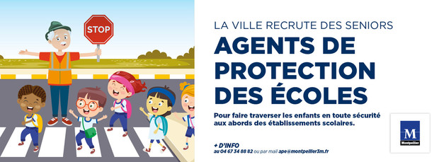 La Ville de Montpellier recrute des seniors pour devenir agents de protection des écoles (APE) à la rentrée scolaire 2022